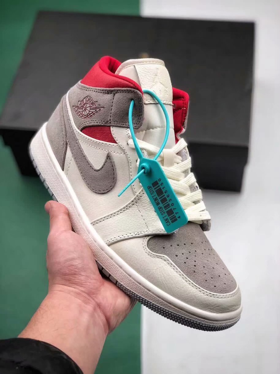 2020 Sneakersnstuff x Air Jordan 1 Retro Mid White Grey - Click Image to Close